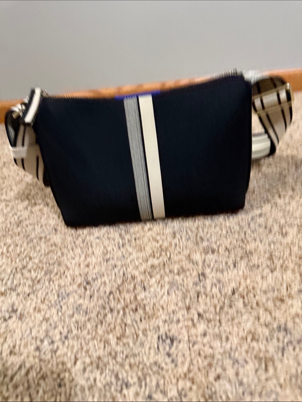 Rothy's Black and Ivory Stripe Casual Crossbody